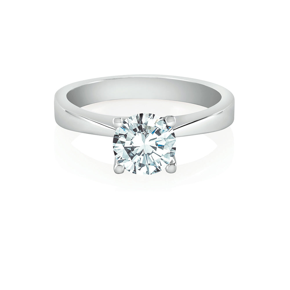 Amira Solid-Taper Diamond Engagement Ring