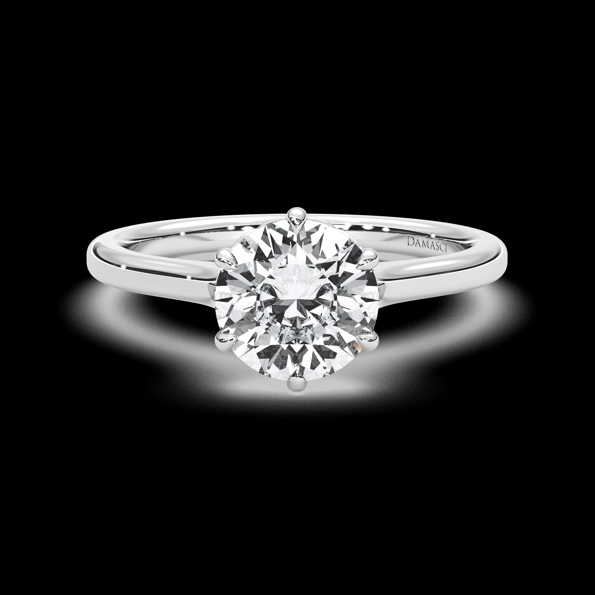 Six Claw Motif Solitaire - Round