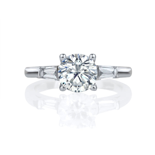 Classic Baguette Diamond Engagement Ring