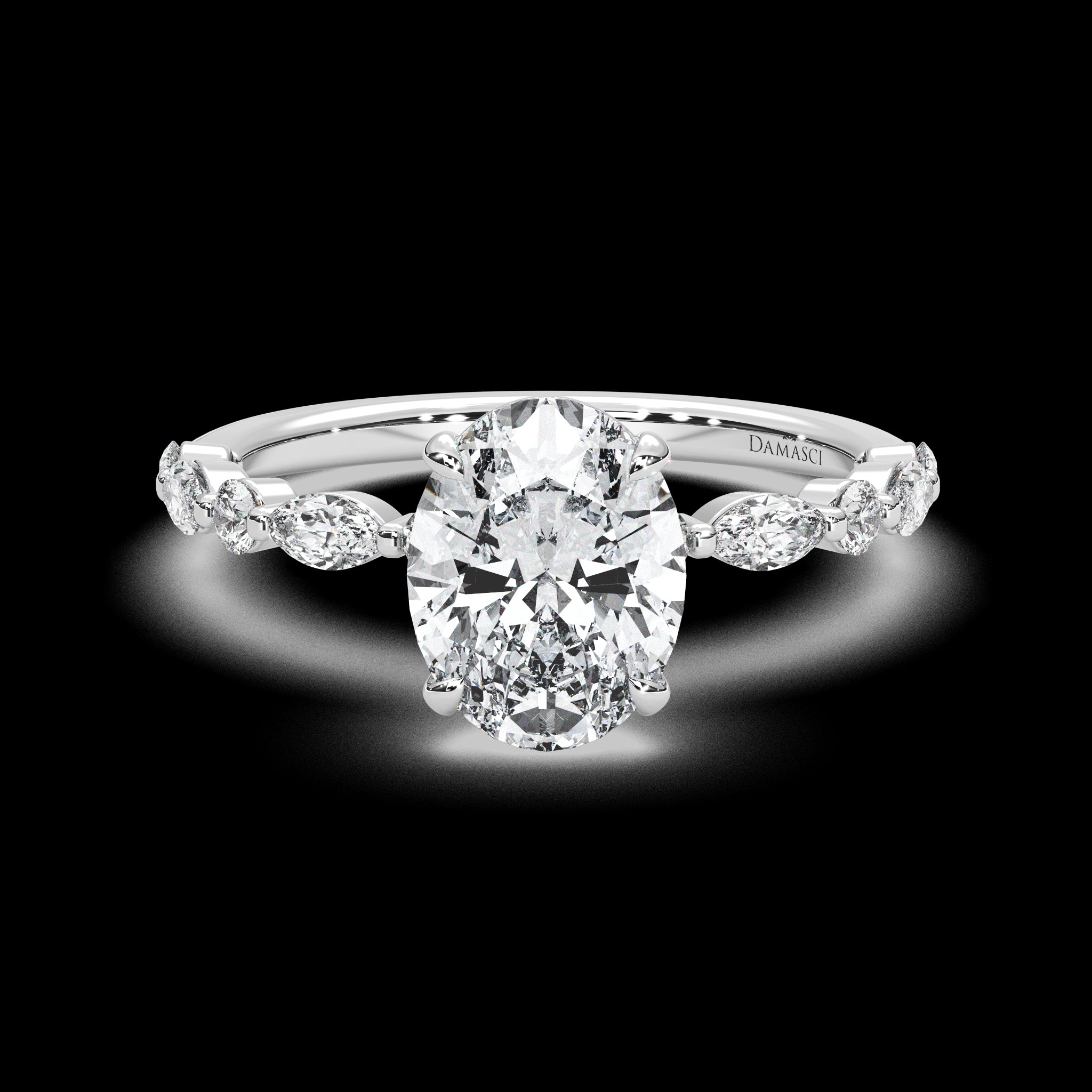 Classic Top with Round and Marquise Diamonds - Oval