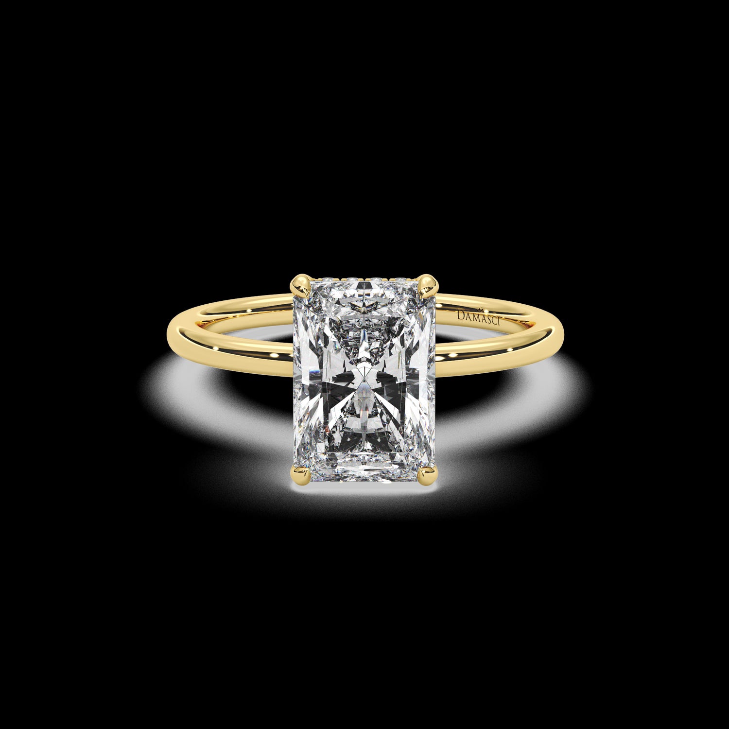 Delicate Tulip Petal Setting with Hidden Halo - Radiant