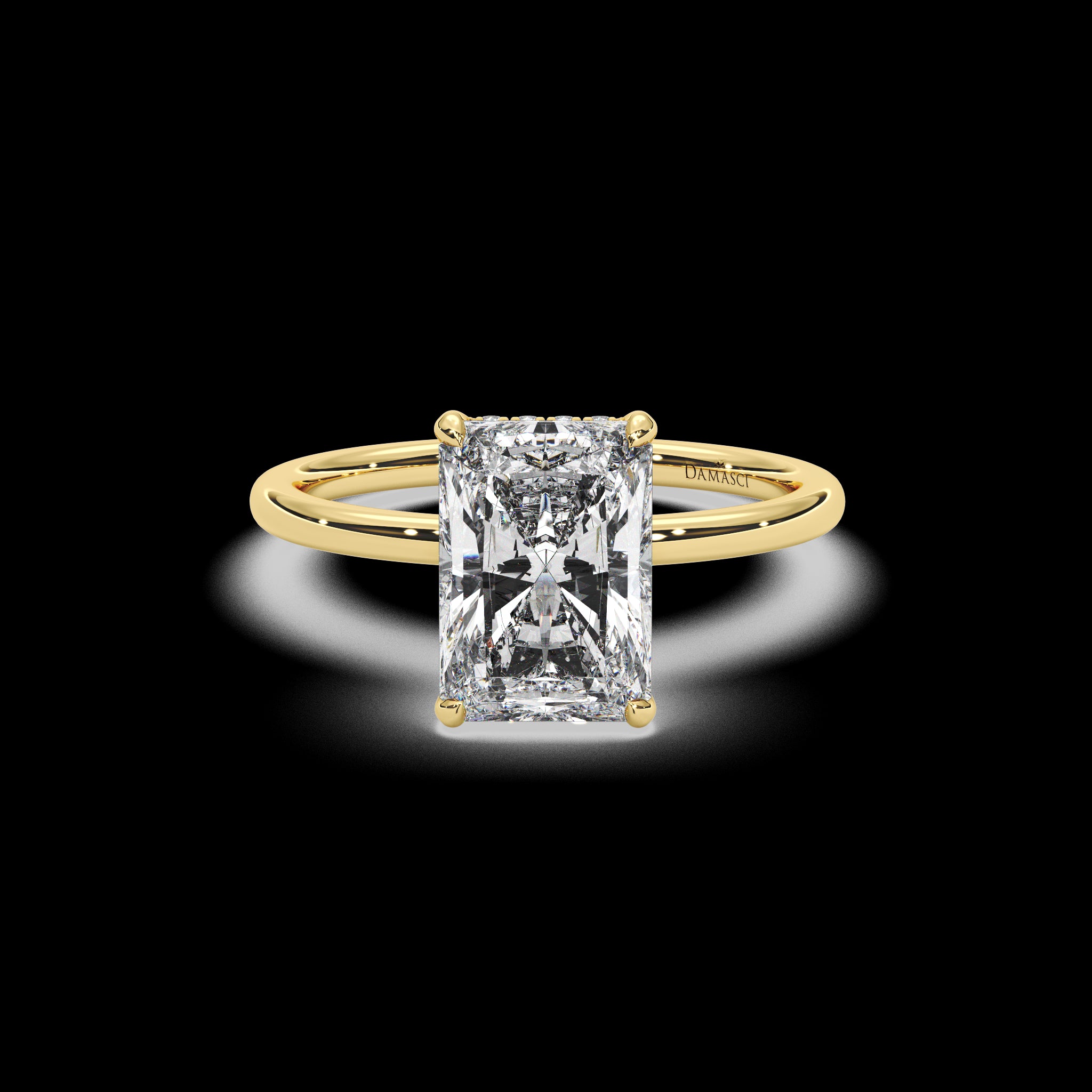 Delicate Tulip Petal Setting with Hidden Halo - Radiant