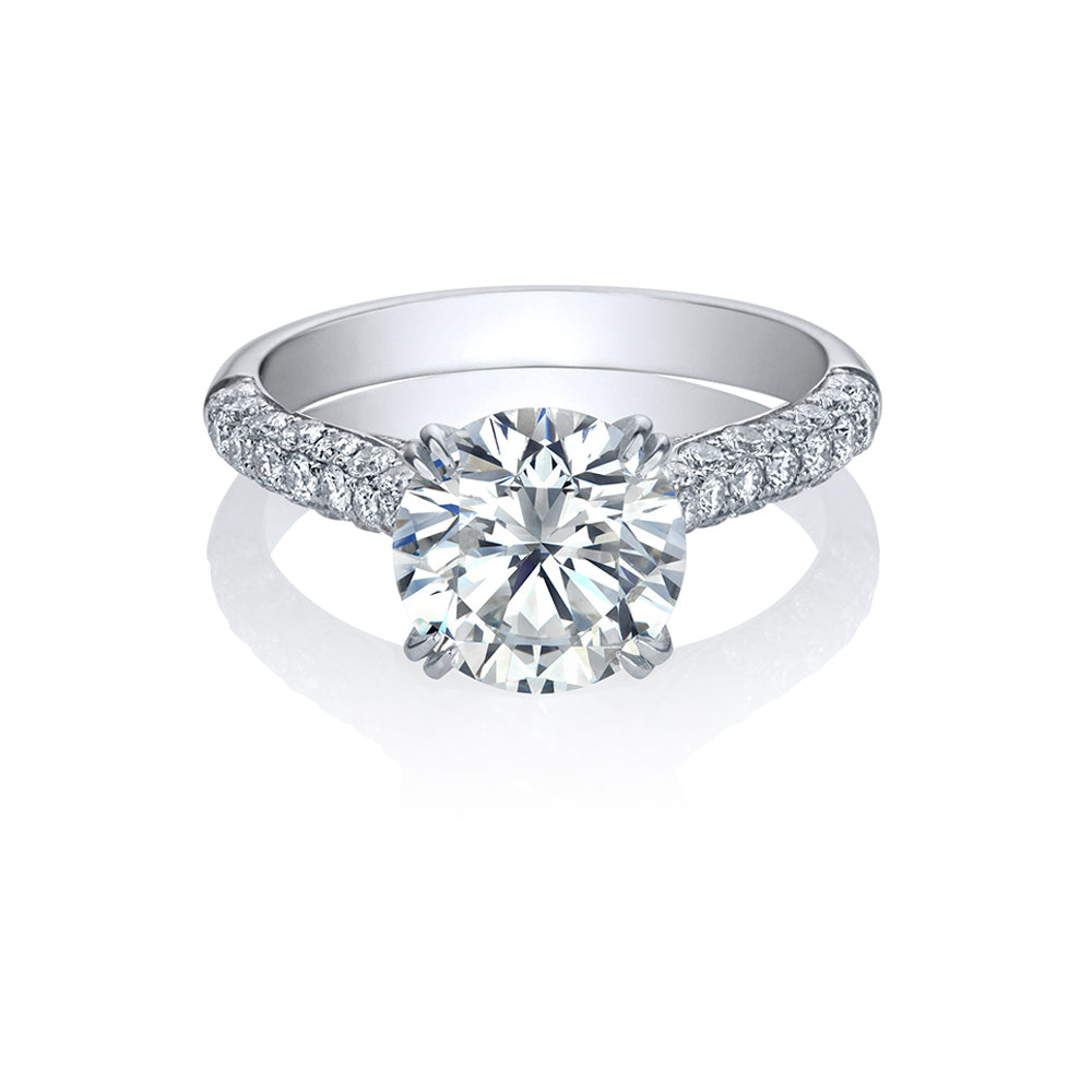 Clase De Real Micro Pave Diamond Engagement Ring