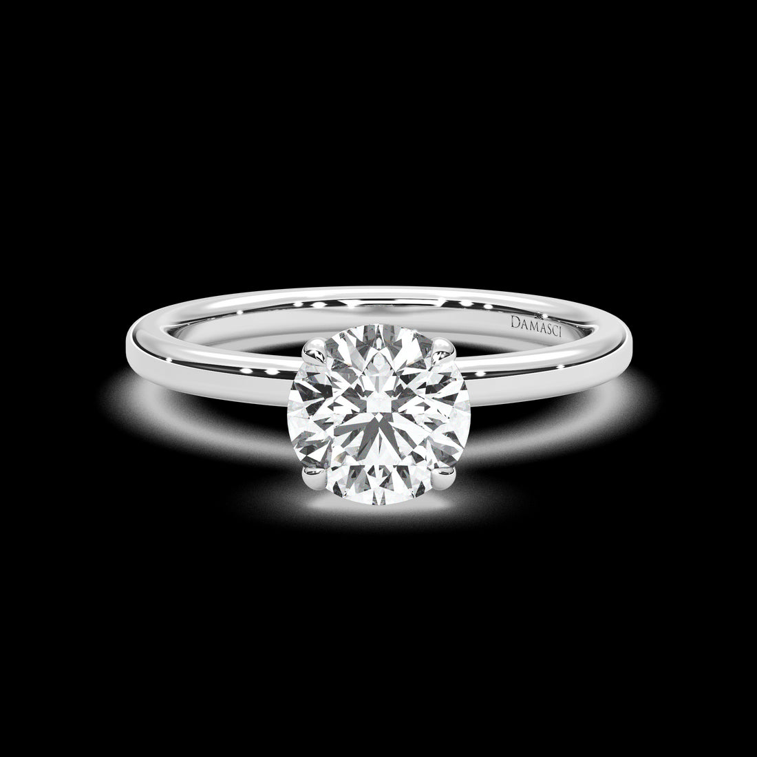 Lowered Hidden Halo Engagement Ring - Round