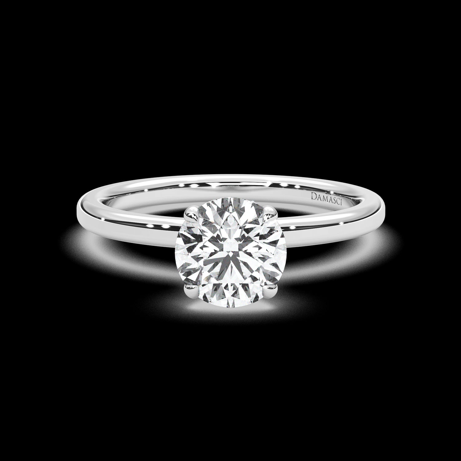 Lowered Hidden Halo Engagement Ring - Round