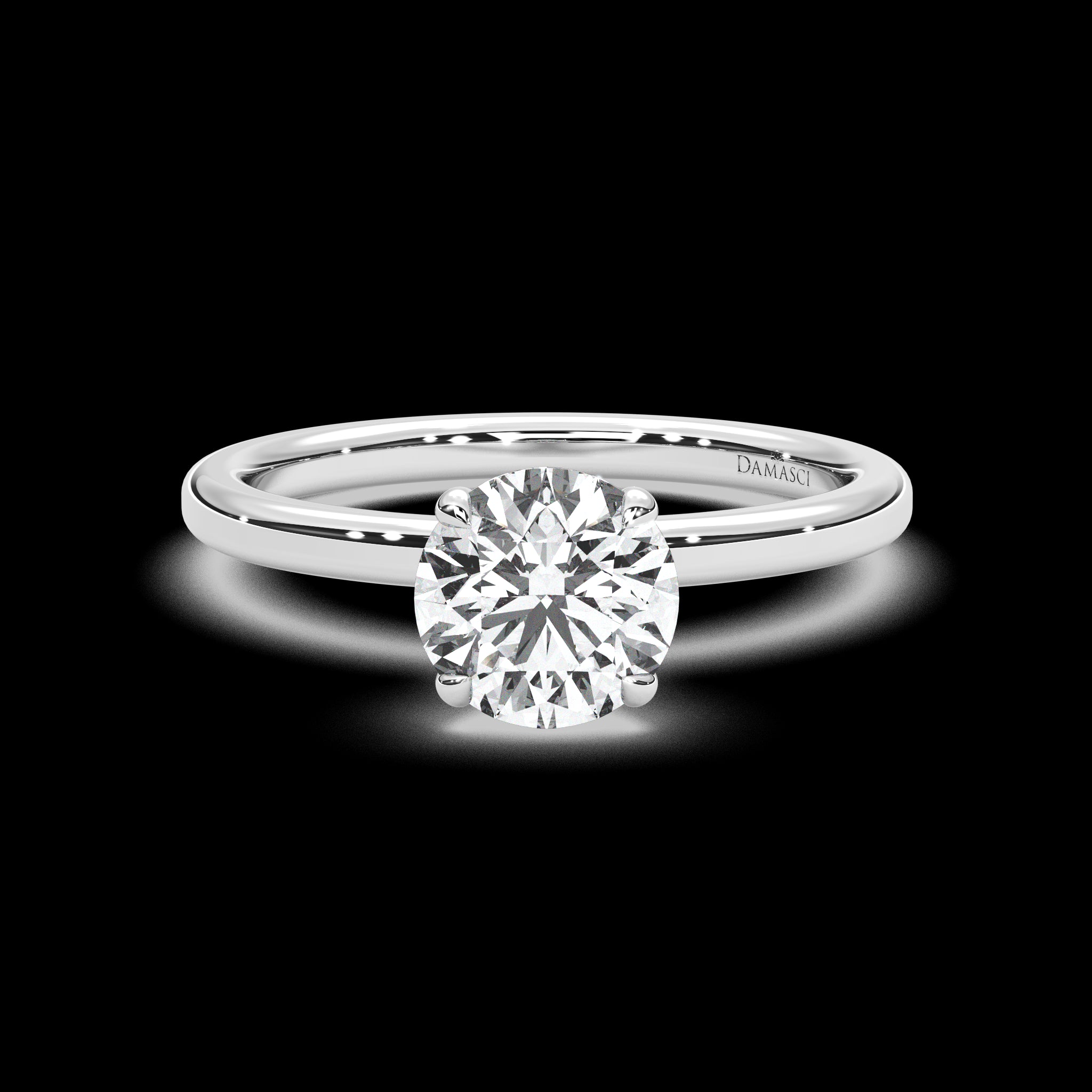 Lowered Hidden Halo Engagement Ring - Round