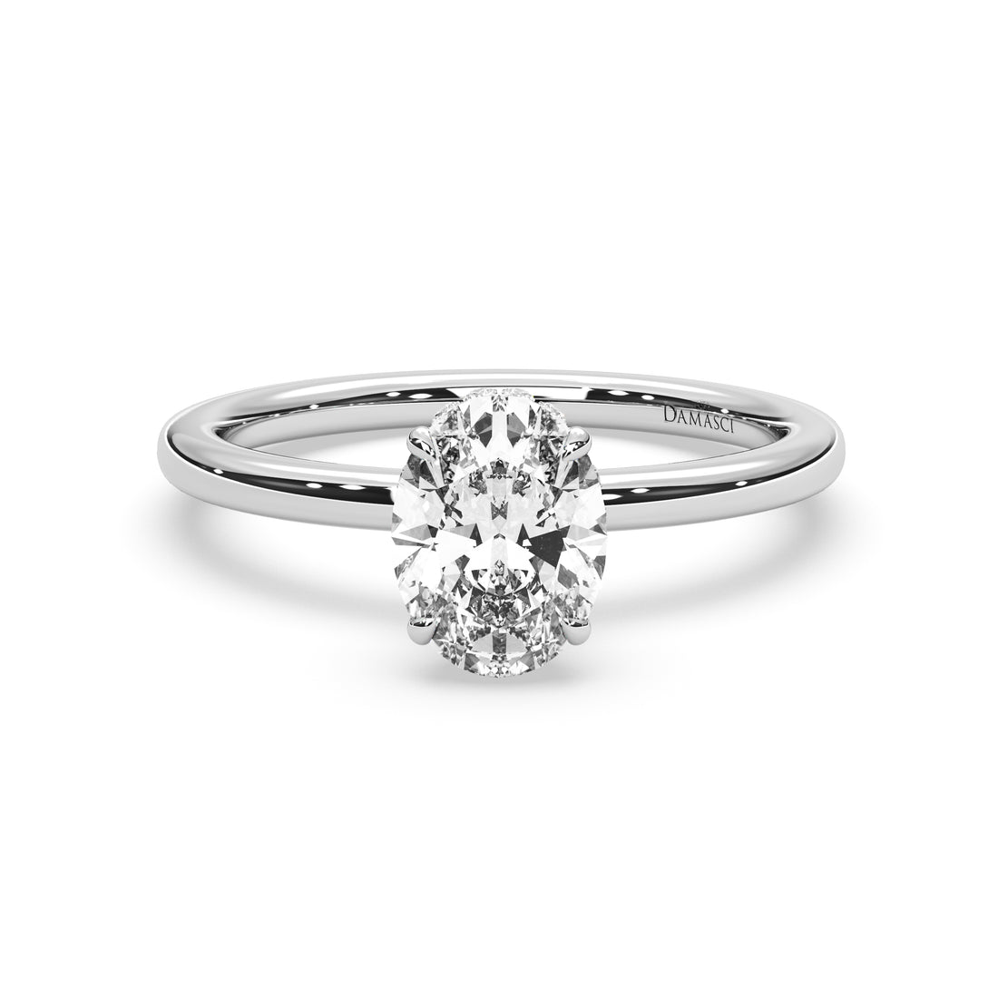 Hidden Halo with Simple Band - Oval
