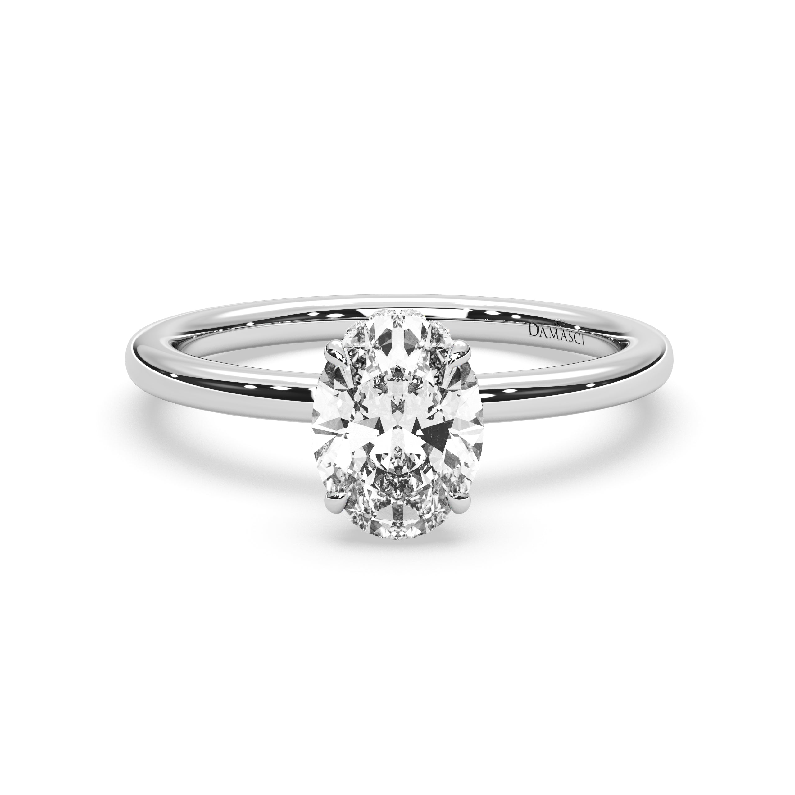 Hidden Halo with Simple Band - Oval