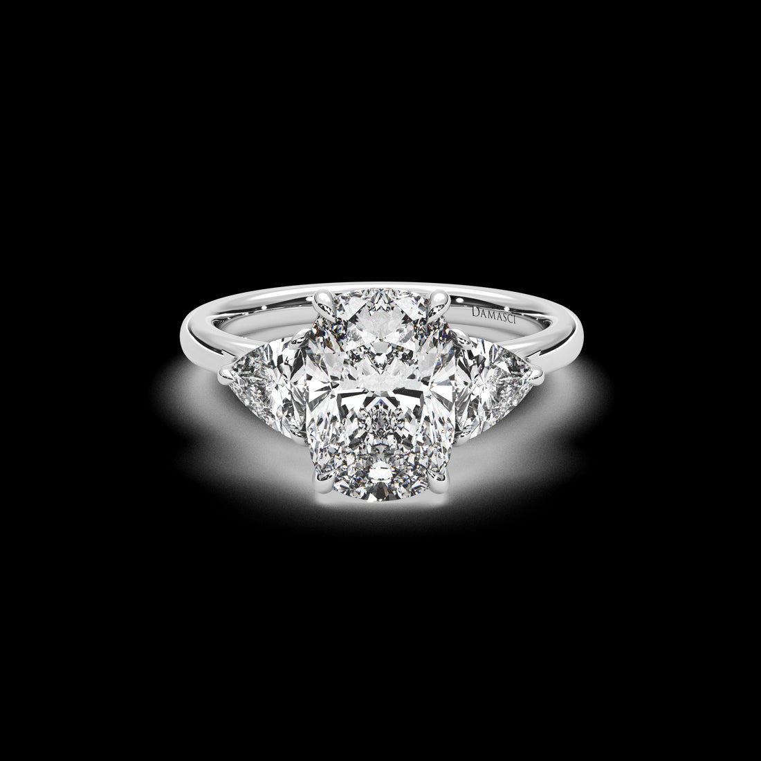 Trillion Three - Stone Diamond Ring - Elongated Cushion