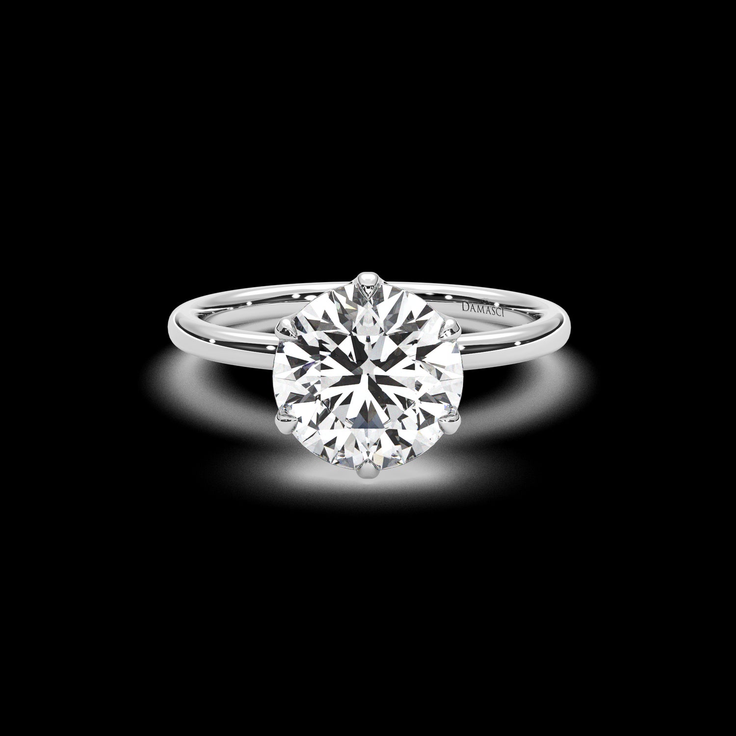 Six-Petal Tulip Diamond Engagement Ring - Round