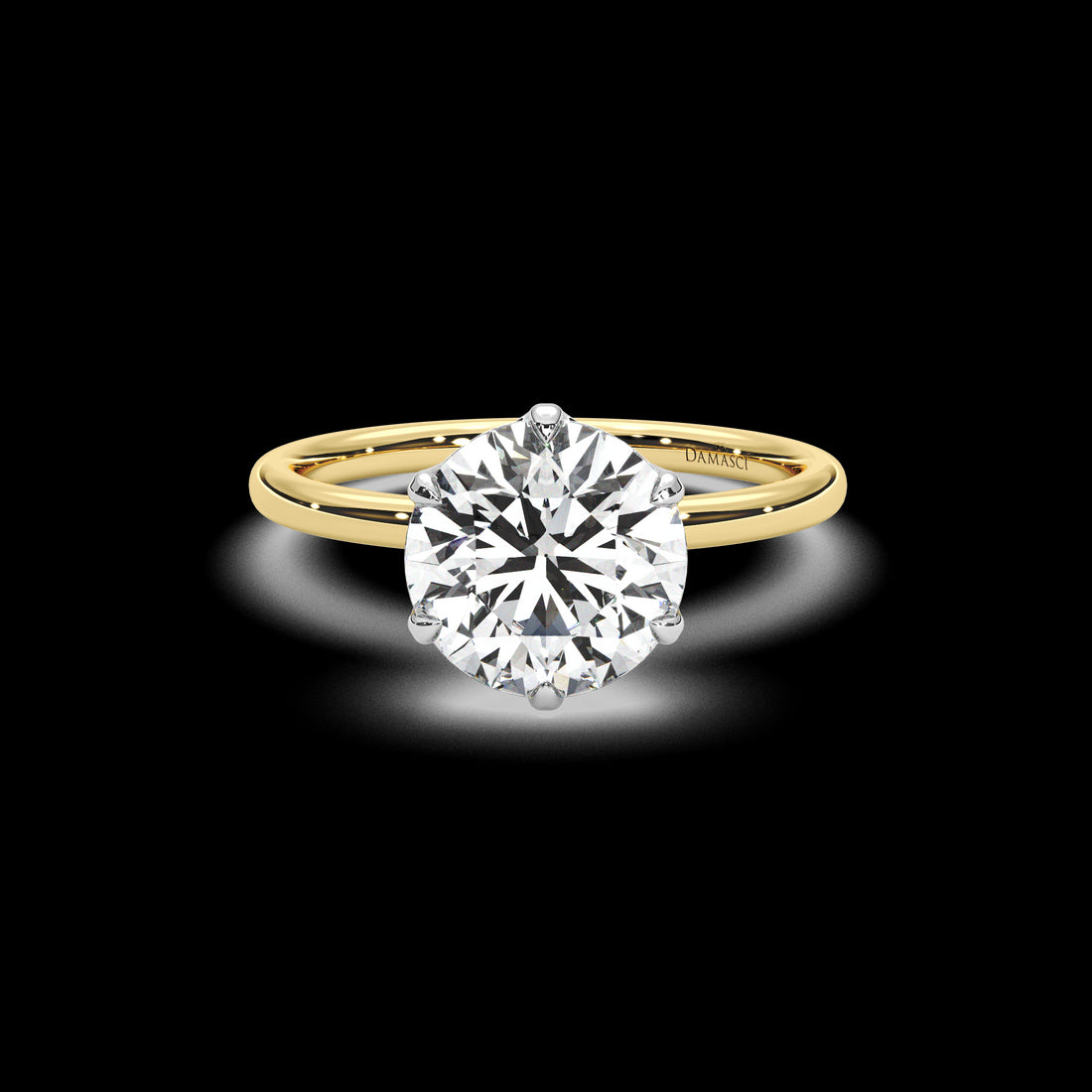 Six - Petal Tulip Diamond Engagement Ring - Round